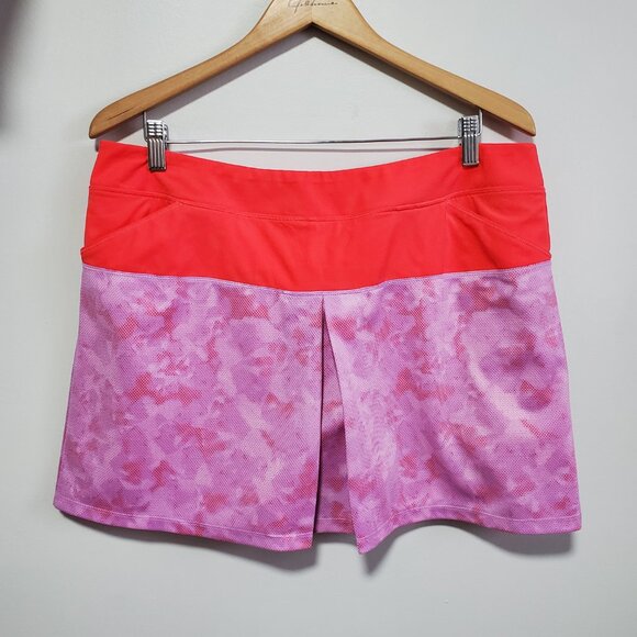 ADIDAS Pull-On Golf Skort Shorts Skirt Pleated Lined Sport Stretch Women's Large - Picture 2 of 15